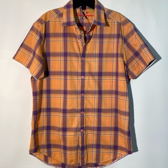 Robert Graham X - short sleeve plaid shirt. Size L - Picture 1 of 11
